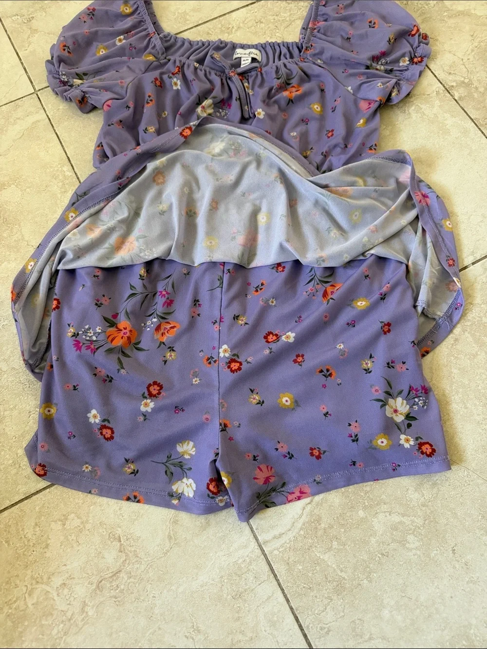 love, Fire Lavender Floral Kids One-Piece Romper